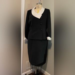 Black Suit with white satin accents